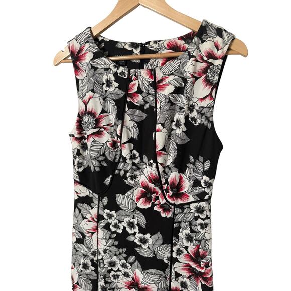 Metaphor Womens Sleeveless Pencil Dress Black White Pink Floral Medium Soft - Picture 5 of 5